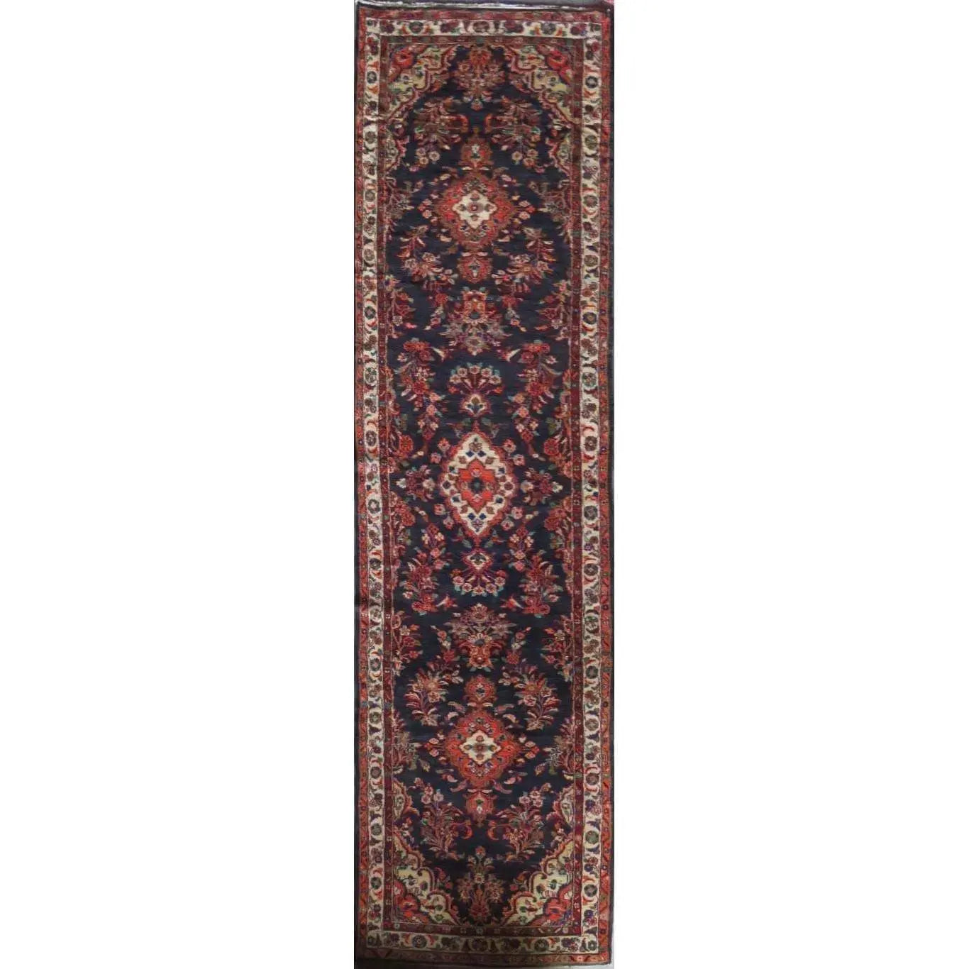 One Of The Kind Hand-Knotted Persian Wool Rug _ Luxurious Vintage Design, 15'9" x 3'6", Artisan Crafted